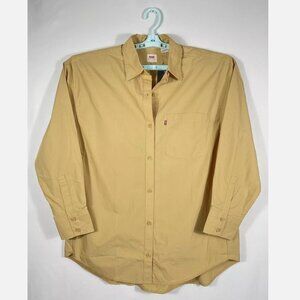 Levi's Dress Shirt Yellow Mustard Womens M Relaxed Fit